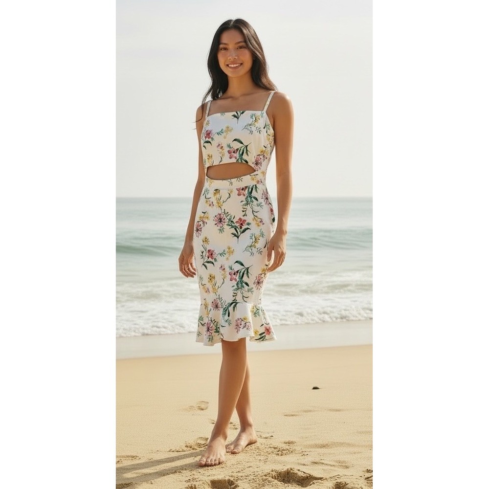 New Fashion Nova floral open‎ triangle dress Women's Size 1X X-Large Spring XL